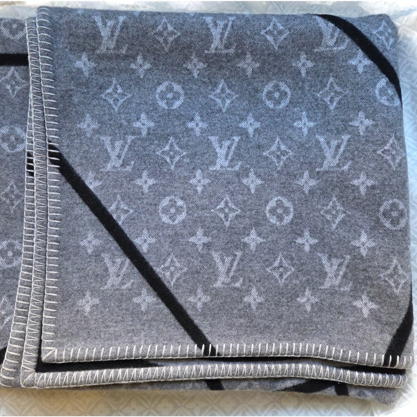 Louis Vuitton NBA Blanket Basketball Court Monogram Wool Cashmere MP2885 Rare