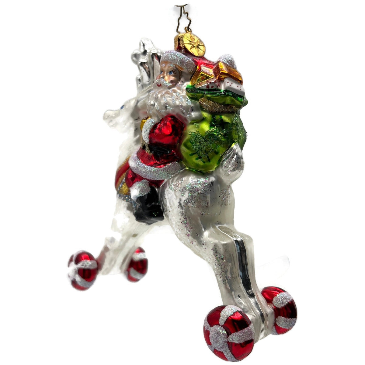 Christopher Radko Hi Ho Blitzen Santa Claus Glass Christmas Ornament 1013235