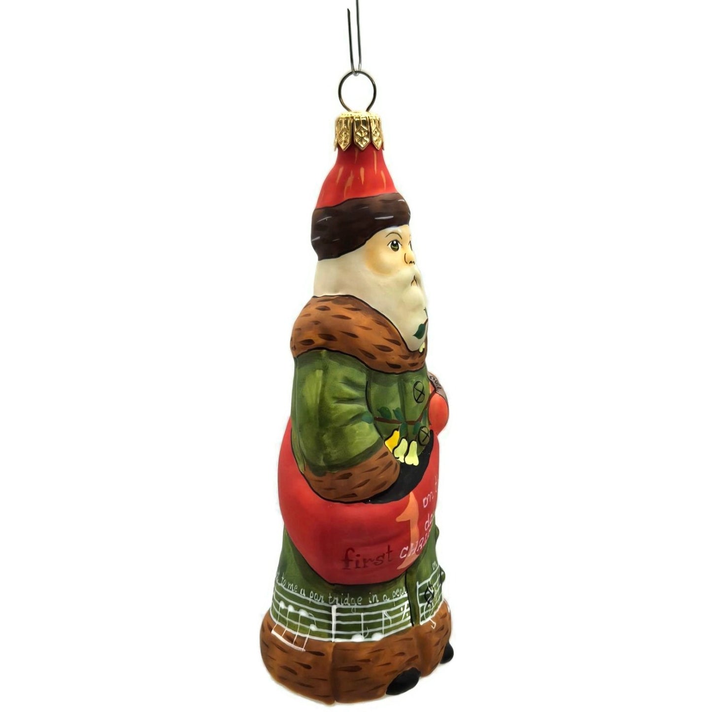 Vaillancourt Twelve Days of Christmas Santa Claus Folk Art Christmas Ornament