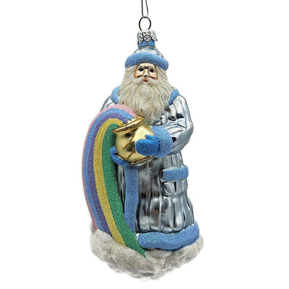 Patricia Breen Rainbow Santa Claus Pastel Stars Spring Christmas Tree Ornament