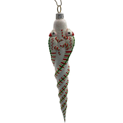 Patricia Breen Ornament Chameleon Icicle Red White Green Stripes Christmas Tree