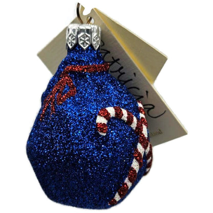 Patricia Breen Peppermint Sack Blue Candy Canes Christmas Tree Ornament HCB