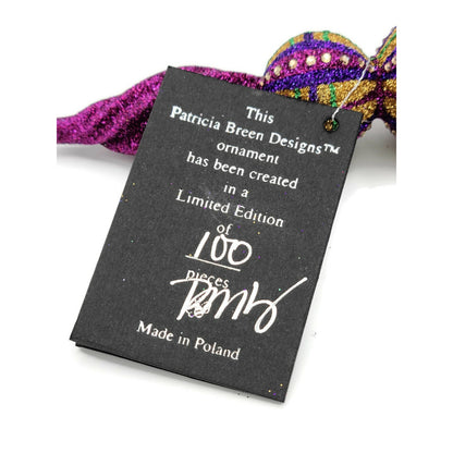 Patricia Breen Ultra Mini Finial Plaid Purple Gold Gumps Christmas Ornament