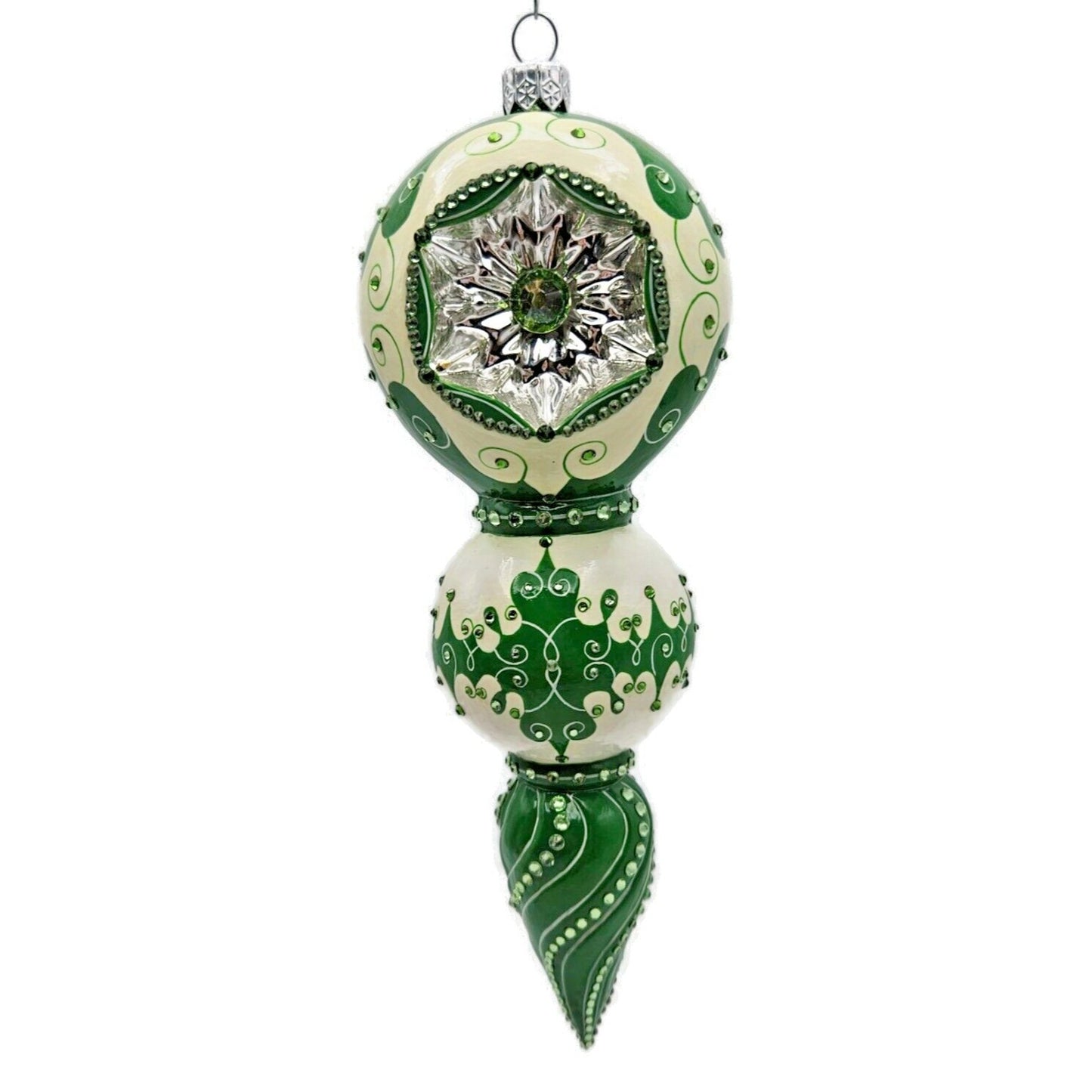 Patricia Breen Bedazzling Reflector Green Tracery Christmas Tree Ornament