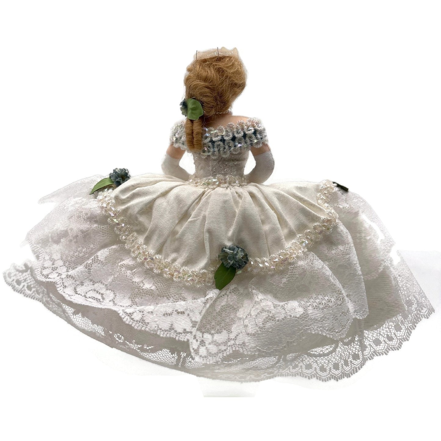 Gladys Boalt Cinderella White Ball Gown Fabric Christmas Tree Ornament Signed