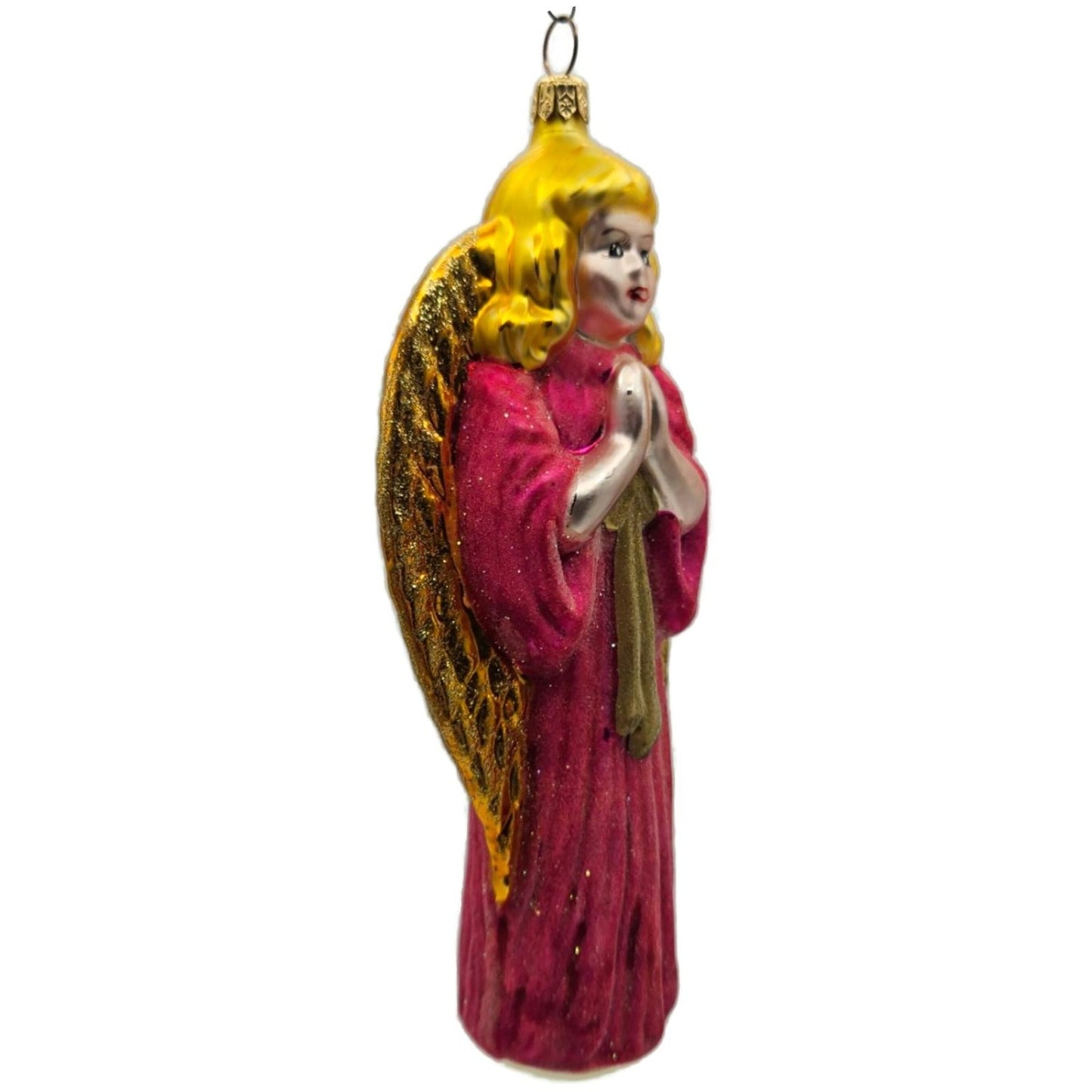 Christopher Radko Choir Angel Pink Gold Christmas Tree Ornament 97-044-0