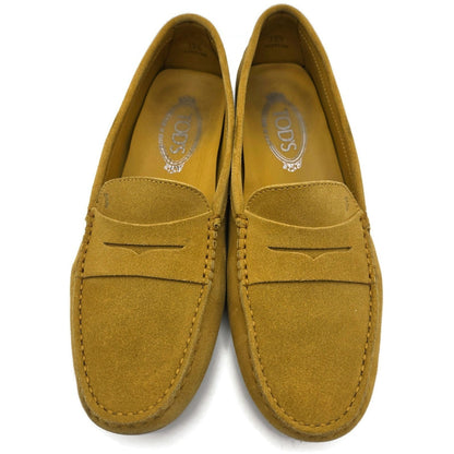 Tods Gommino Suede Driving Moccasins Loafers Gold Shoes Womens Size 39.5