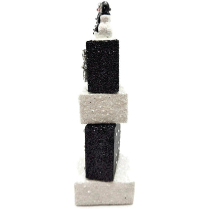 Patricia Breen Presenting Black Snowman Free Standing Christmas Ornament Blocks
