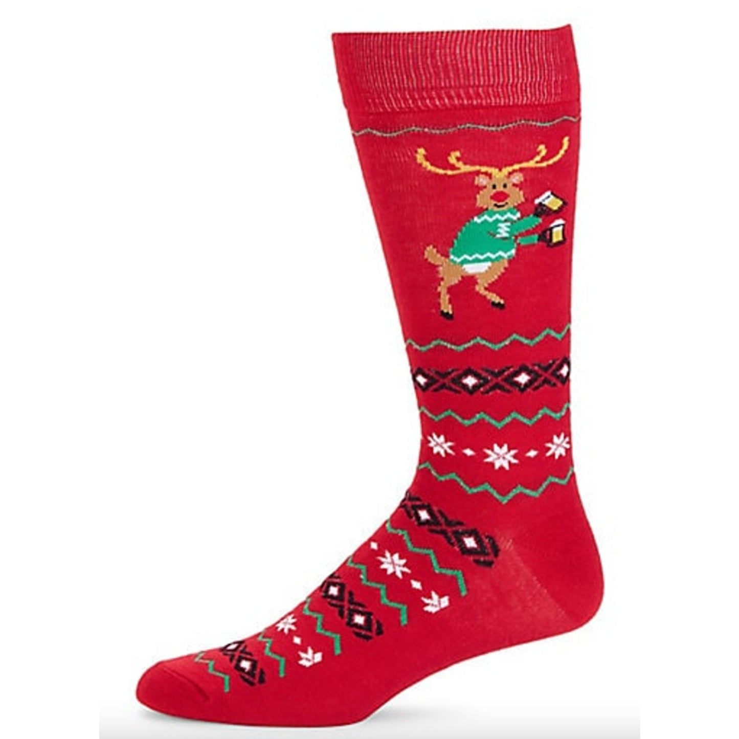 Davco Red Christmas Socks Reindeer Snowflakes Holiday Stocking Stuffers
