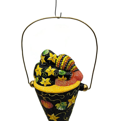 Patricia Breen Victorian Candy Cone Autumnal Pumpkins Fall Christmas Ornament