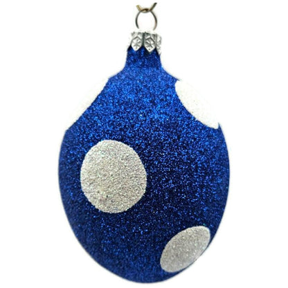 Patricia Breen Egg Blue White Polka Dot Easter Christmas Tree Ornament KKS