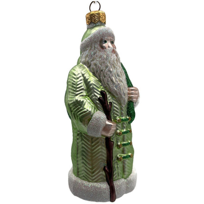 Patricia Breen Santa of the Mead Green White Trim Christmas Tree Ornament