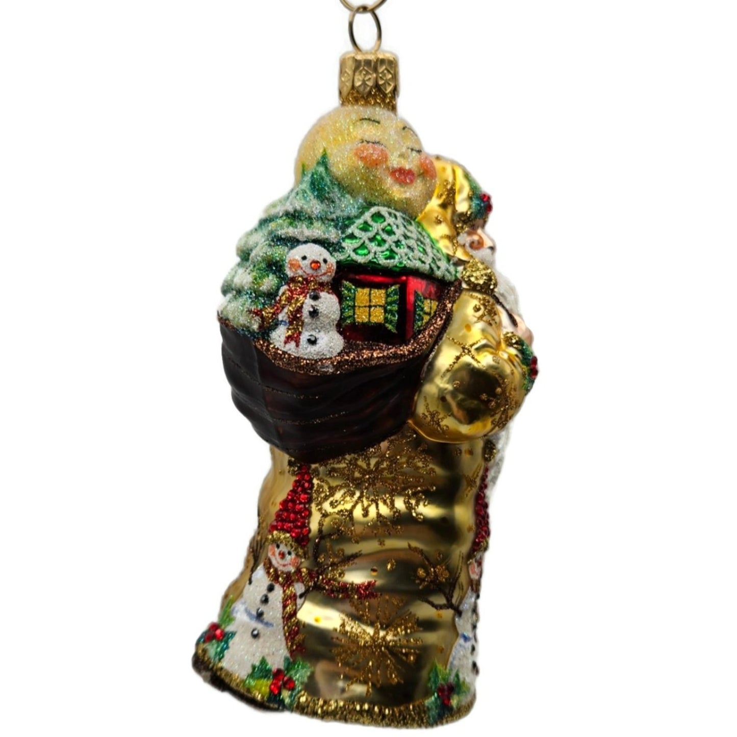 Patricia Breen Santa for Jessica Jeweled Holly Snowflakes Snowman Ornament 2500