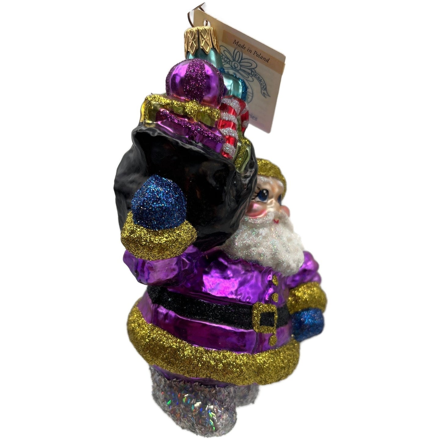 Larry Fraga A Sack Full of Goodies Santa Glitter Series Christmas Tree Ornament