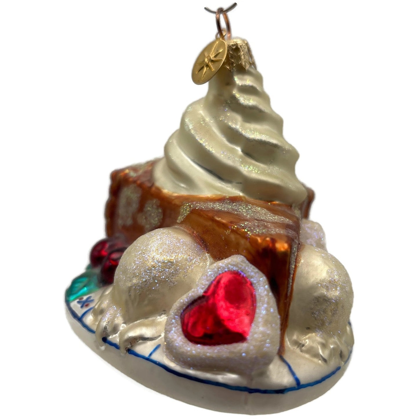 Christopher Radko Grandma's Pie Slice Whipped Cream Christmas Ornament 01-0731-0