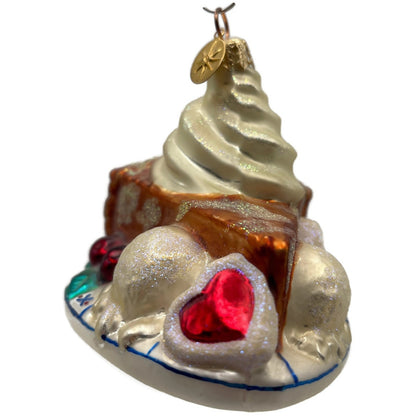 Christopher Radko Grandma's Pie Slice Whipped Cream Christmas Ornament 01-0731-0