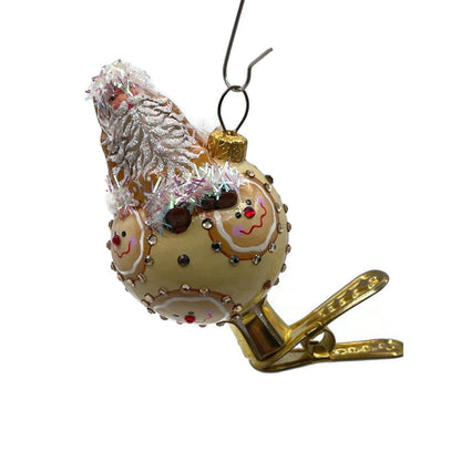 Patricia Breen Bauble Santa Gingerbread Faces Clip On Christmas Tree Ornament