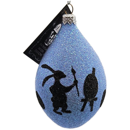Patricia Breen Silhouette Egg Bunny Artists Easter Blue Christmas Tree Ornament