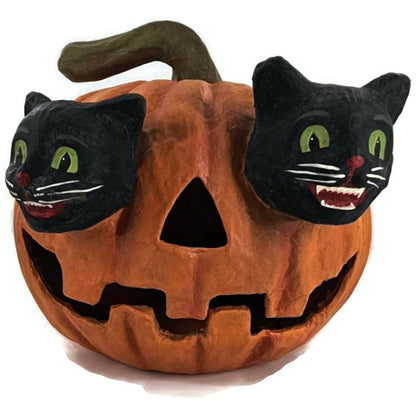 Bethany Lowe Halloween Cat Eyes Jack O Lantern Pumpkin Spooky Folk Art Rare
