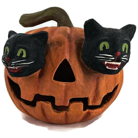 Bethany Lowe Halloween Cat Eyes Jack O Lantern Pumpkin Spooky Folk Art Rare