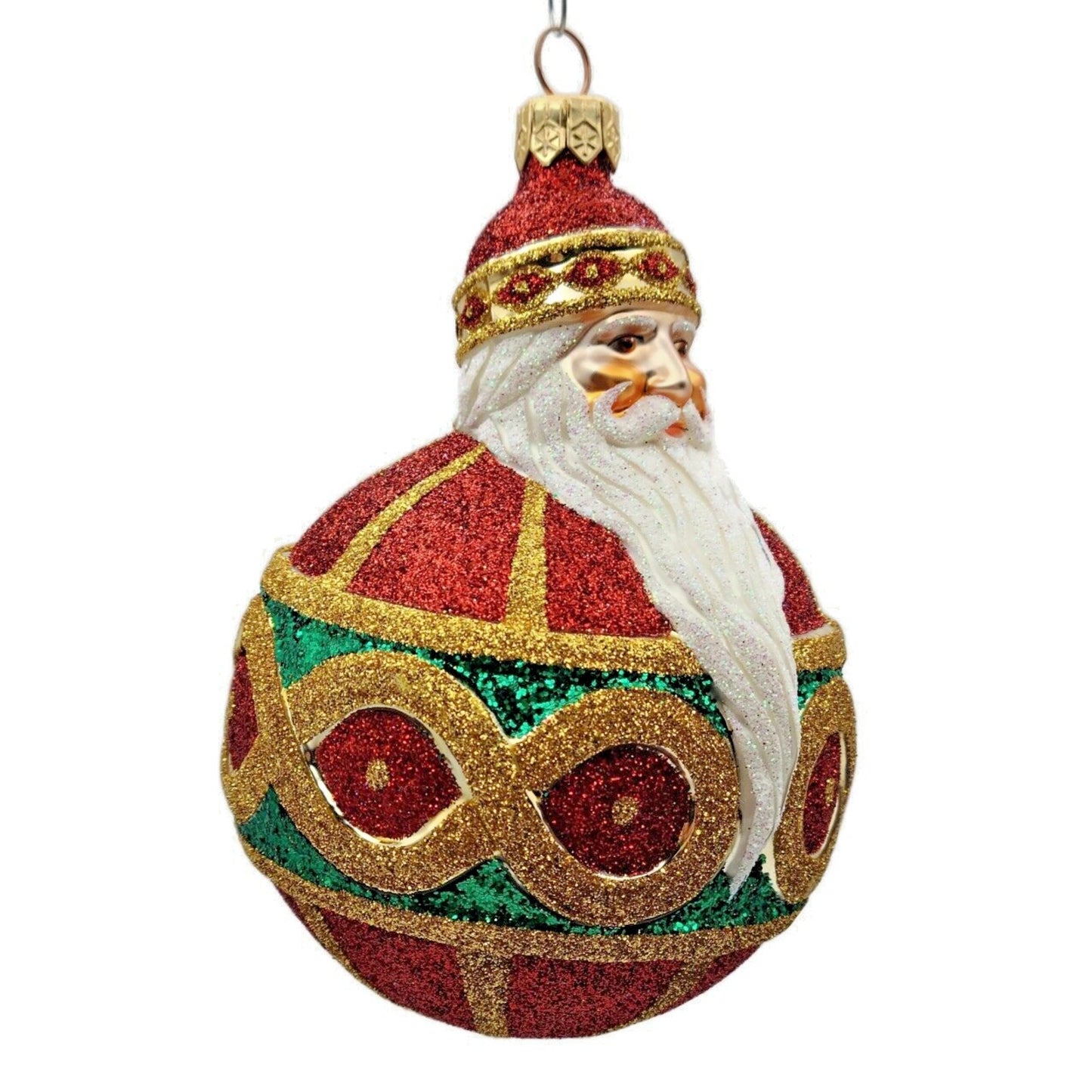 Patricia Breen Hollstrom Santa Claus Red Gold Christmas Holiday Tree Ornament