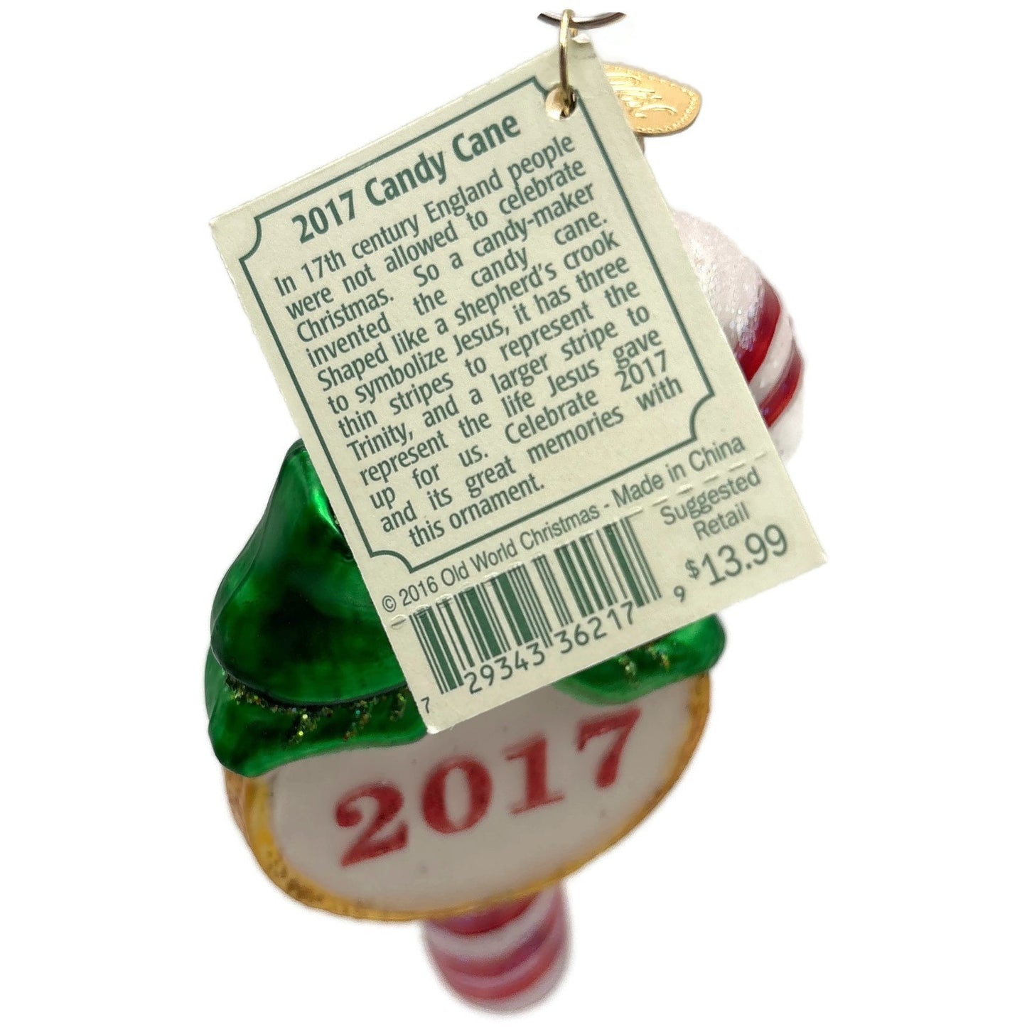 Old World Christmas 2017 Candy Cane Tradition To Cherish Christmas Tree Ornament
