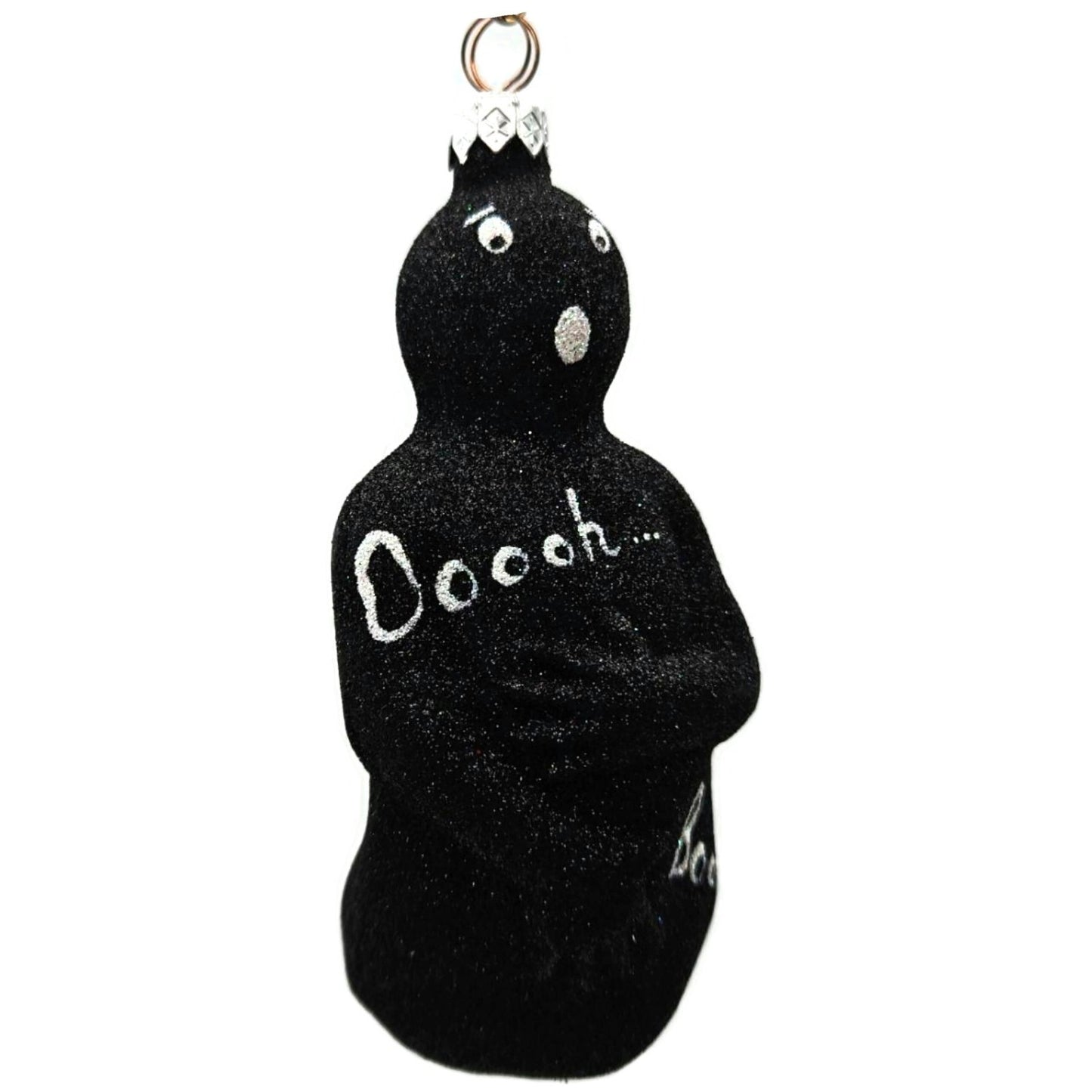 Patricia Breen Oscar Black Glittered Ghost Halloween Christmas Tree Ornament