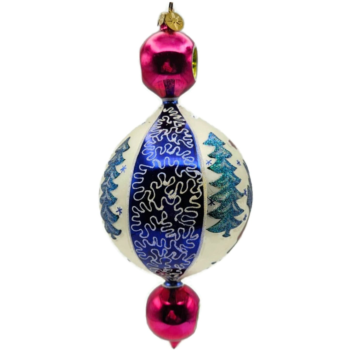 Christopher Radko Blue Lucy Reflector Drop Christmas Tree Ornament 00-1409-0