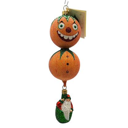 Patricia Breen Skyward Santa Claus Orange Halloween Pumpkin Christmas Ornament