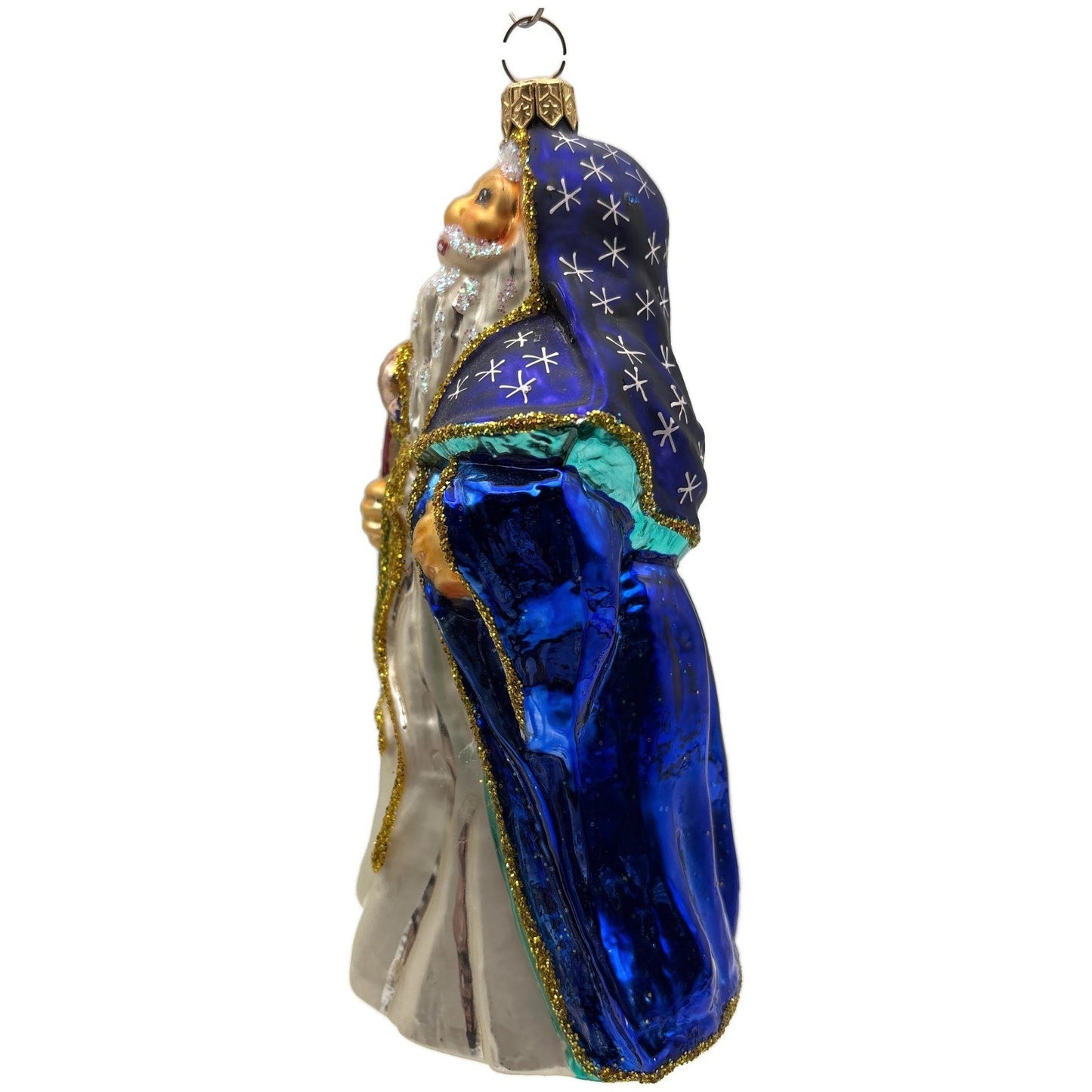 Christopher Radko Christmas Magic Santa Stars Blue Christmas Ornament 96-SP-13