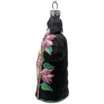 Patricia Breen Clematis Santa Black Pink Flowers Spring Christmas Tree Ornament