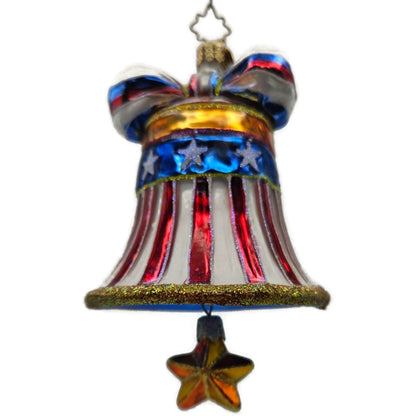 Christopher Radko Freedom Rings Patriotic Bell USA Christmas Ornament 01-0955-0