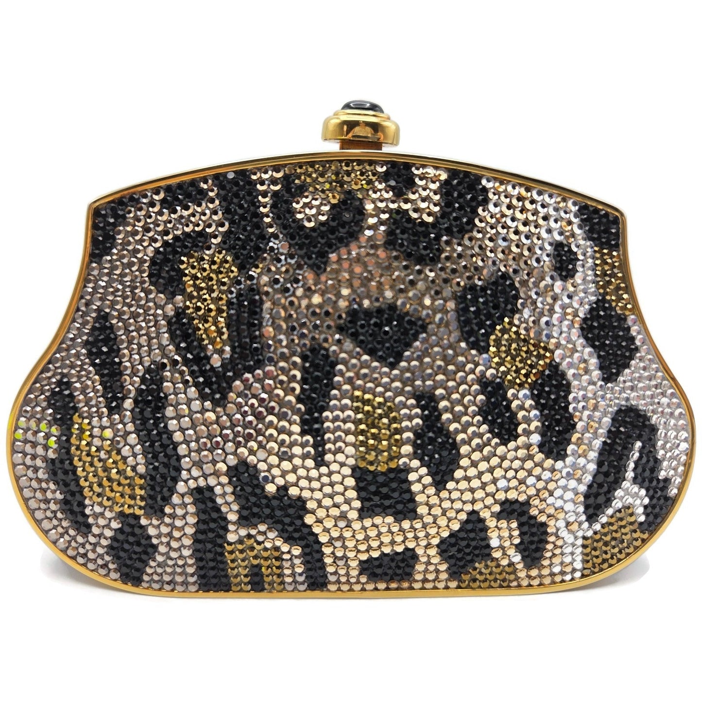 Judith Leiber Couture Minaudières Leopard Crystal Shoulder Bag with Dust Bag