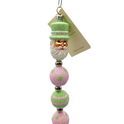Patricia Breen Kinetic Icicle Easter Green Pink Santa Claus Christmas Ornament
