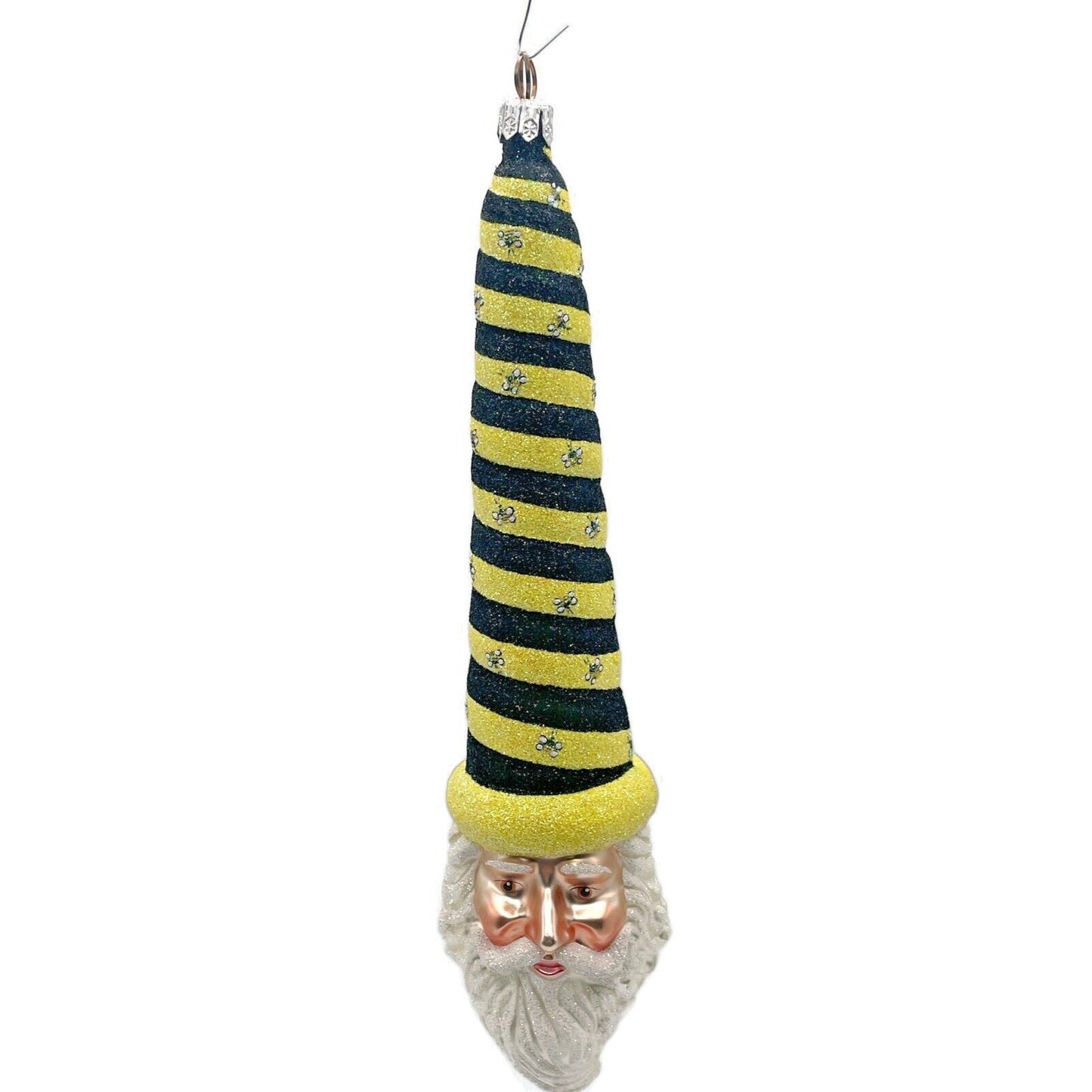 Patricia Breen Sucre Santa Bees Yellow Striped Spring Holiday Tree Ornament