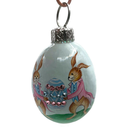Patricia Breen Miniature Egg Courtly Rabbits Easter Holiday Christmas Ornament