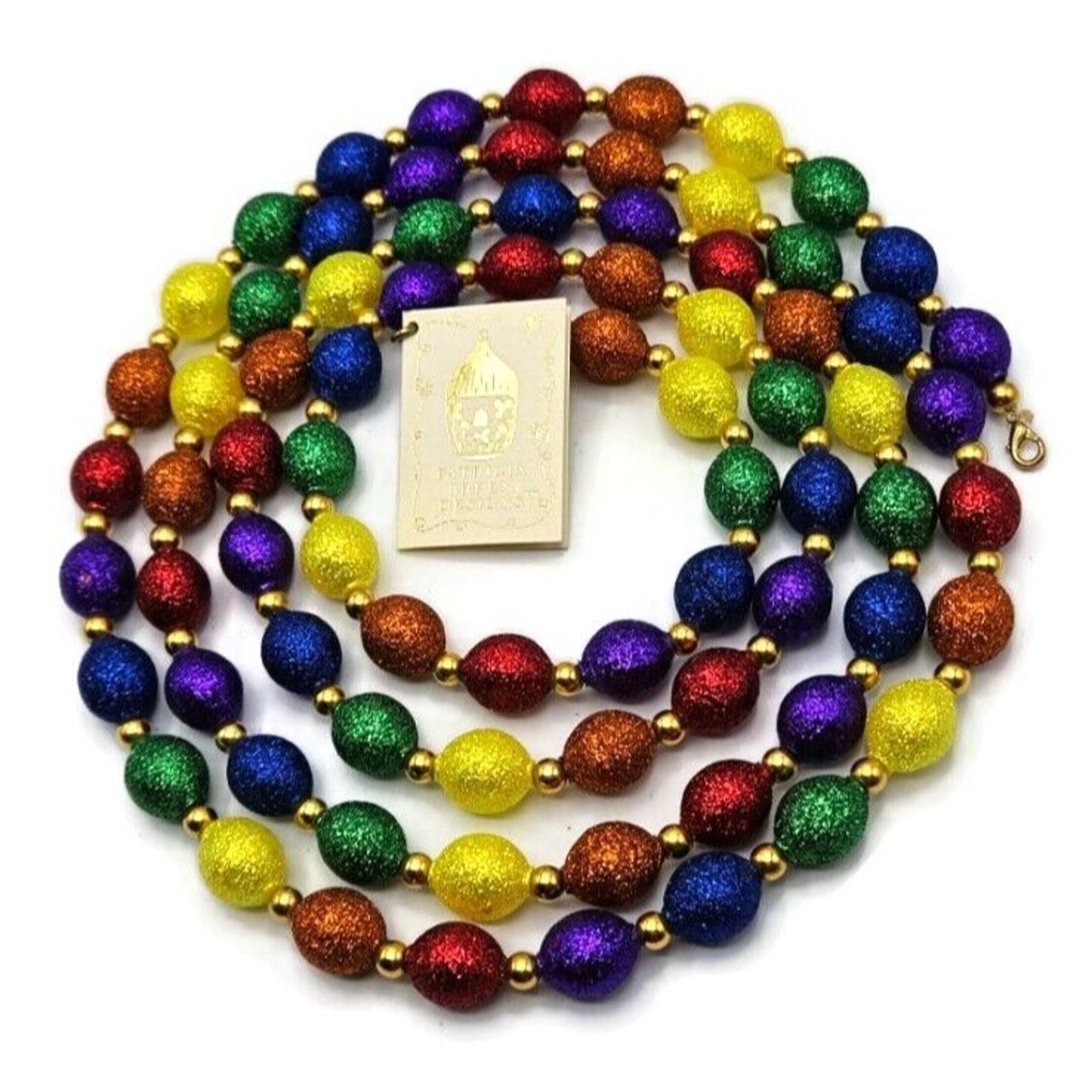 Patricia Breen Garland 2 Decorate Rainbow Christmas Holiday Bead Decoration