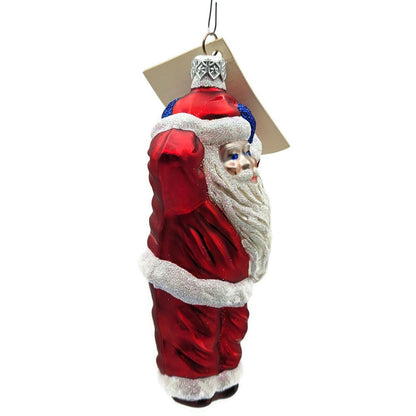 Patricia Breen Hold Onto Your Hat Red Santa Claus Christmas Holiday Ornament