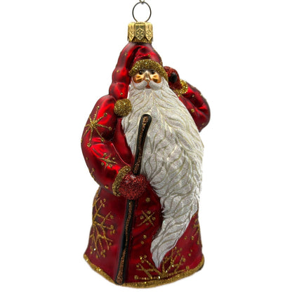 Patricia Breen Santa For Jason Gold Snowflakes Red Christmas Tree Ornament NM