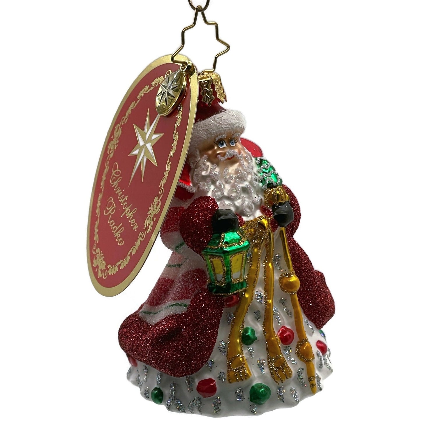 Christopher Radko Peppermint Sparkle Nicholas Gem Santa Claus Christmas Ornament