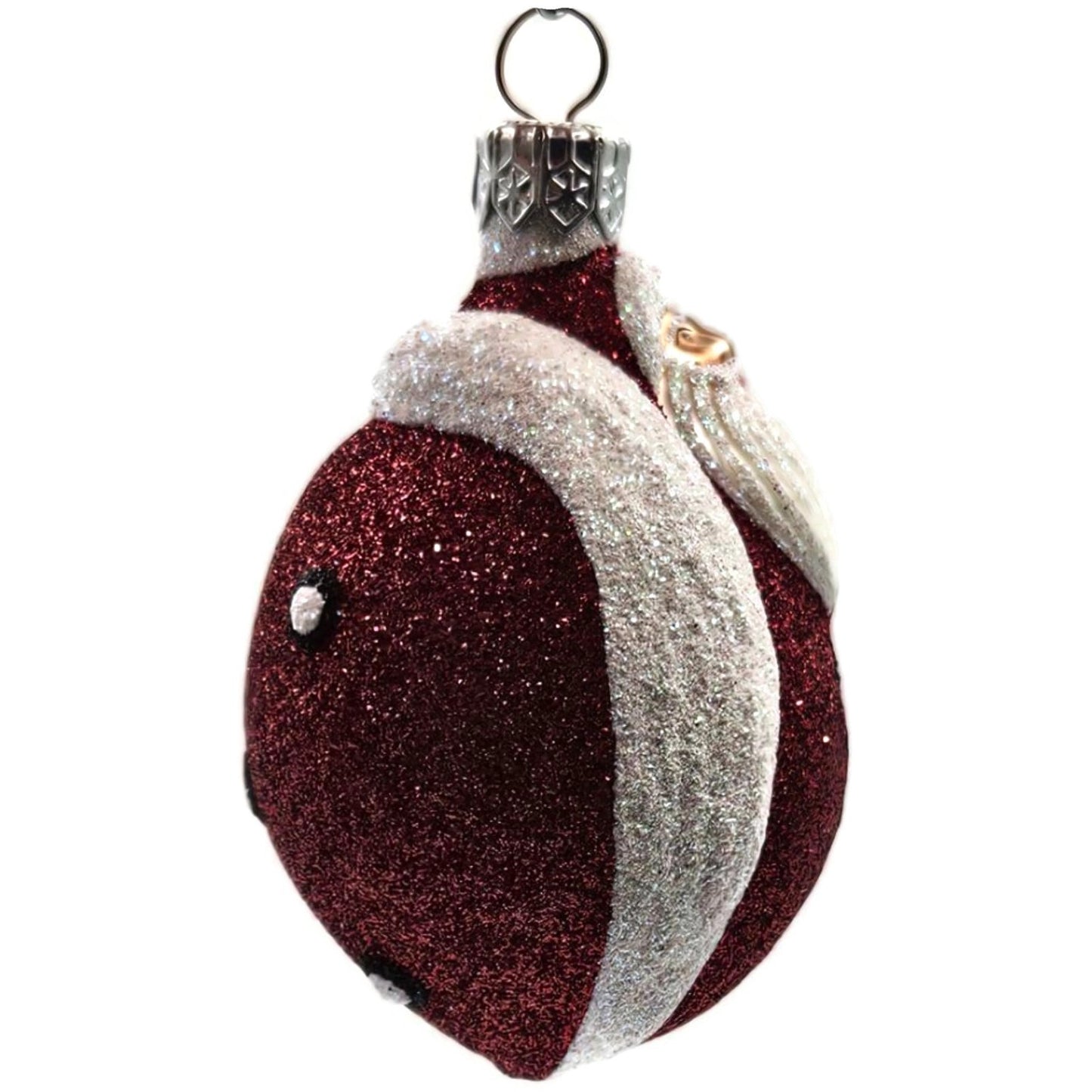 Patricia Breen Santa Ladybug White Red Glittered Christmas Tree Ornament