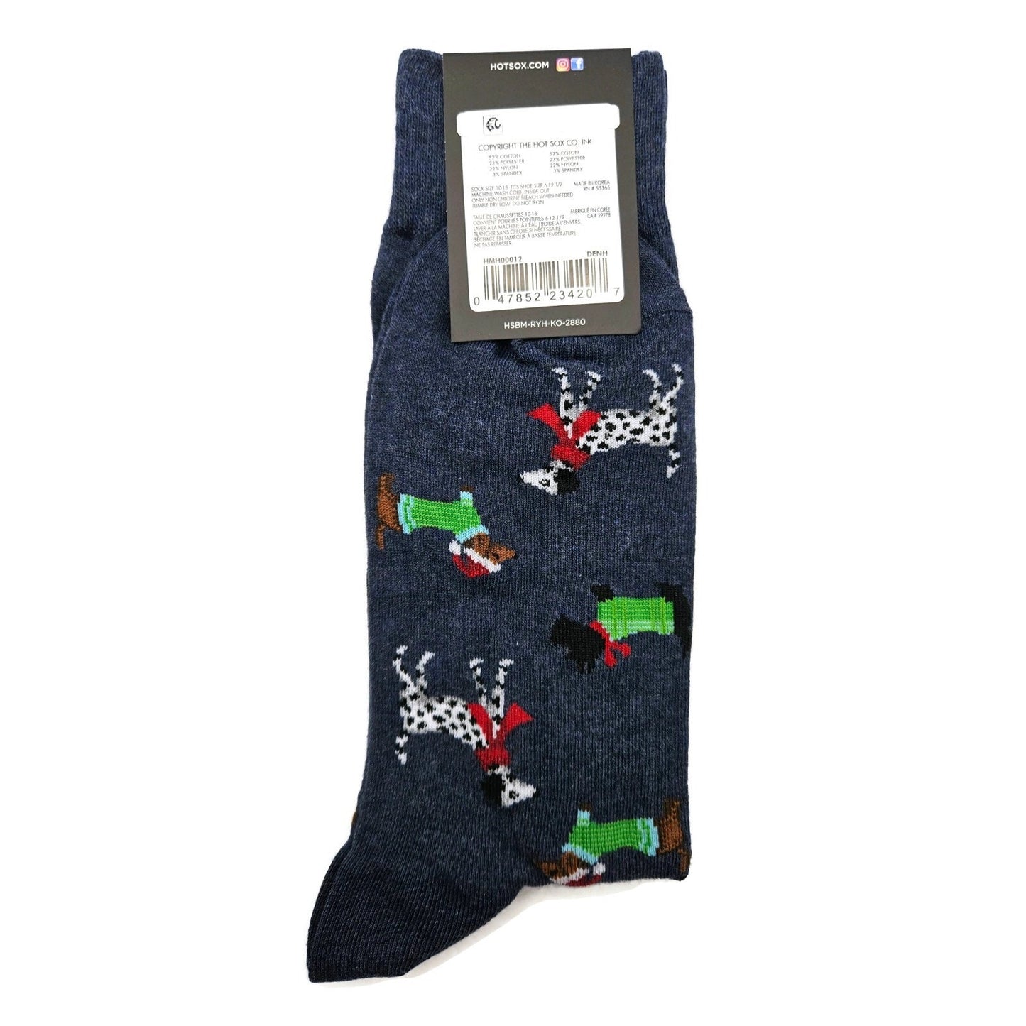 Hot Sox Christmas Socks Dalmatian Scotty Dachshund Dog Pet Stocking Stuffers