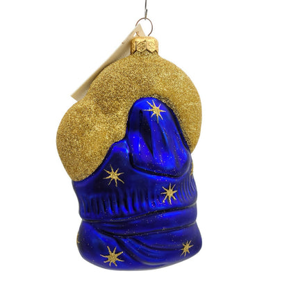Patricia Breen Madonna of the Night Baby Jesus Blue Gold Star Christmas Ornament