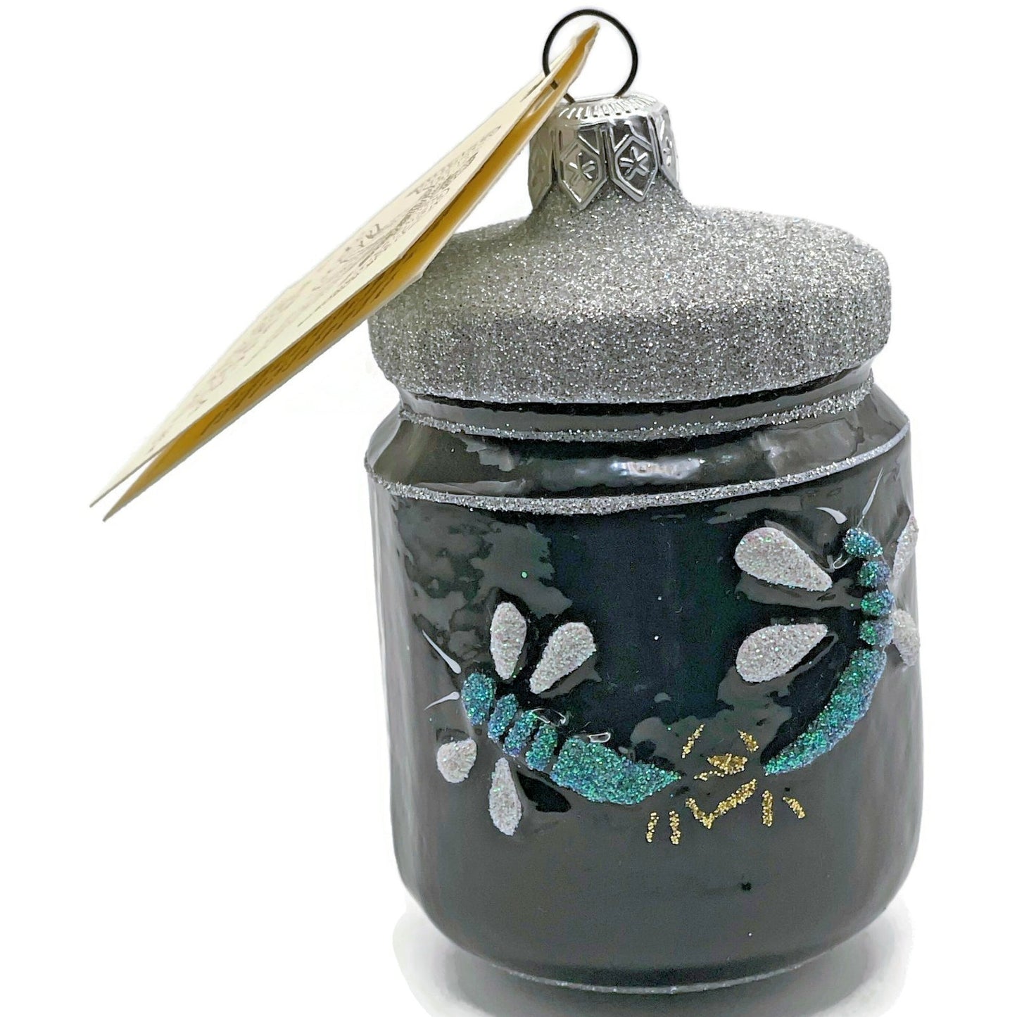 Patricia Breen Firefly Jar Black Bugs Silver Rim Spring Christmas Tree Ornament