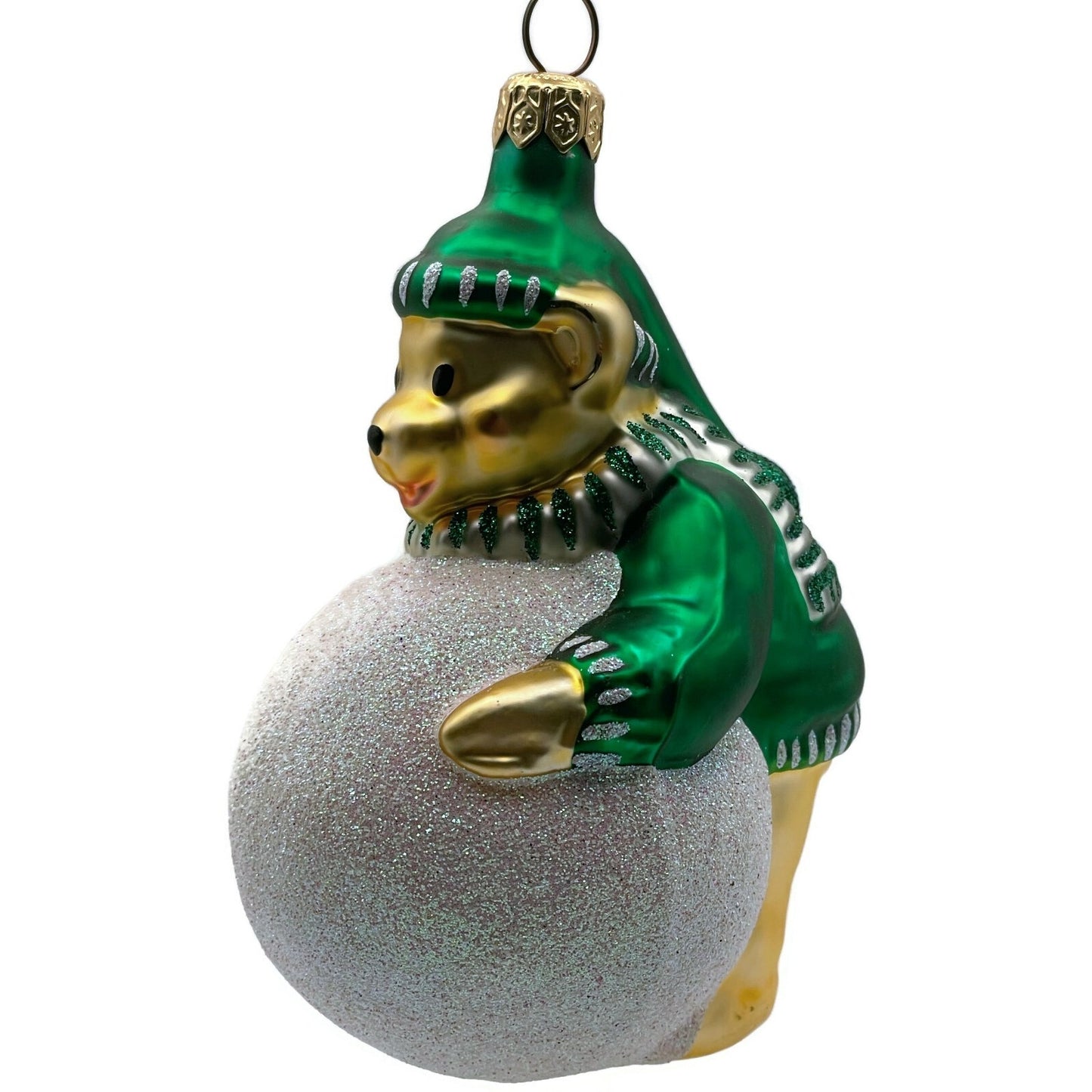 Patricia Breen Henry The Baby Bear Snowball Green Hat Scarf Christmas Ornament