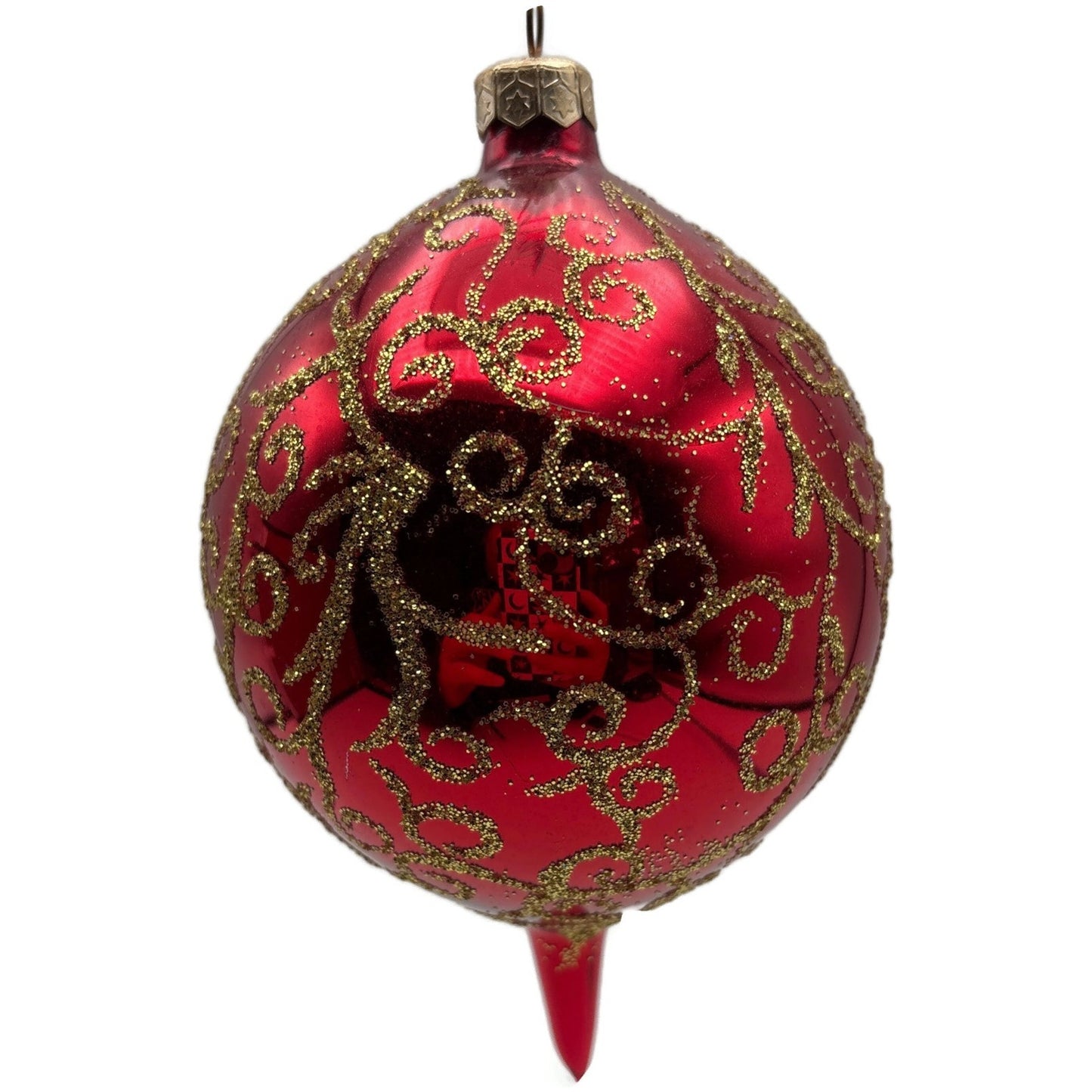 Christopher Radko Rhapsody Red Gold Drop Christmas Tree Ornament 96-260-0