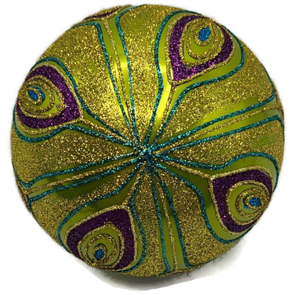 Christopher Radko Golden Peacock Purple Green Christmas Tree Ornament 1013838