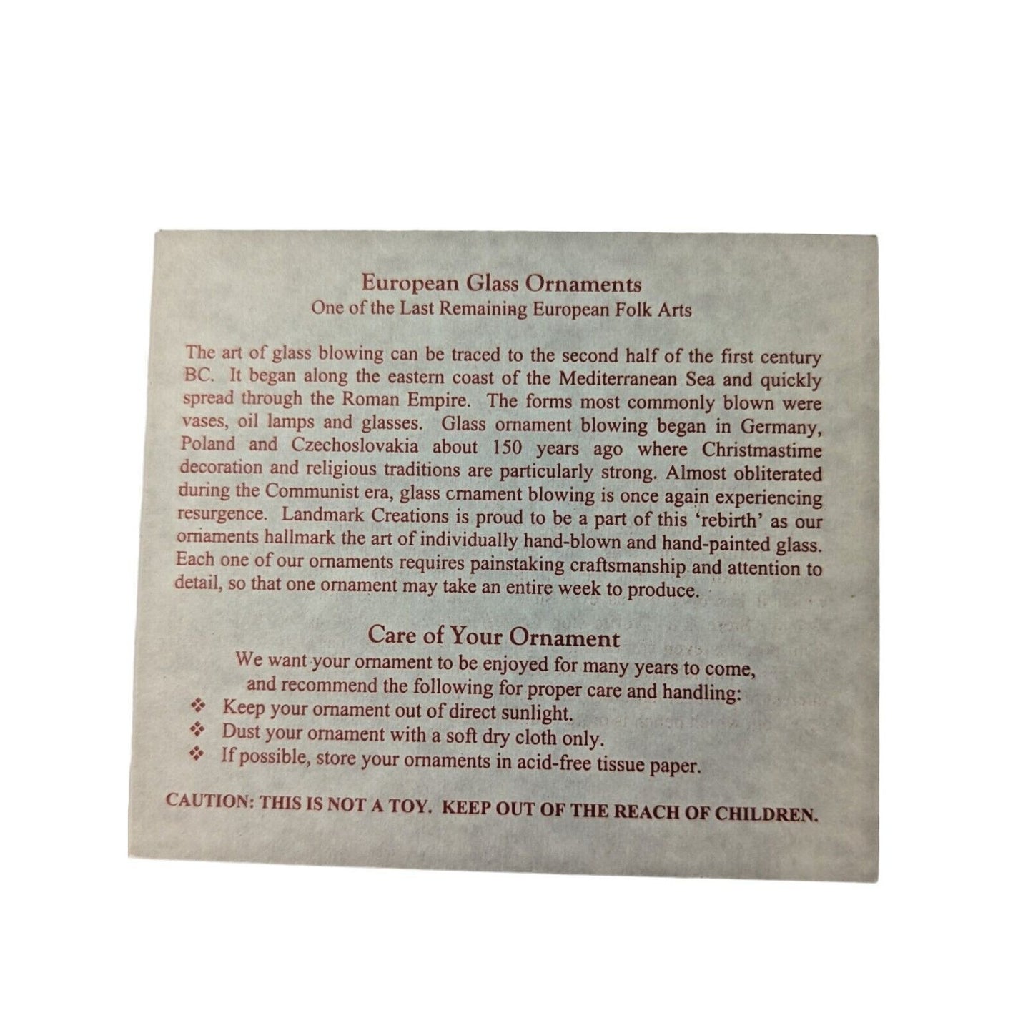 Landmark Creations The 1856 Country Store Hand Painted European Glass Ornament