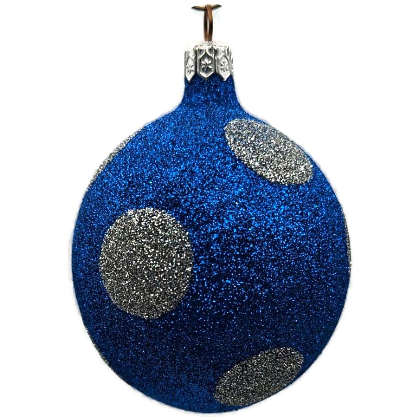 Patricia Breen Egg Blue Silver Polka Dot Easter Christmas Tree Ornament TCS