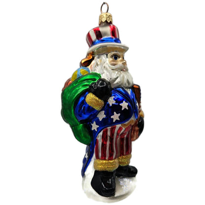 Christopher Radko Uncle Sam Santa Patriotic July 4th Christmas Ornament 99-QVC-1